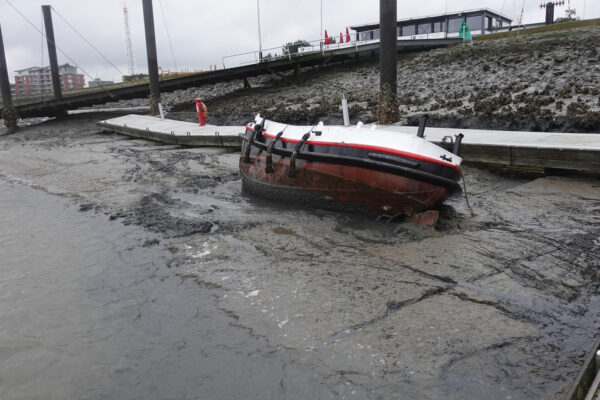 Muddelsteg bei Sturm-Niedrigwasser 20.10.23